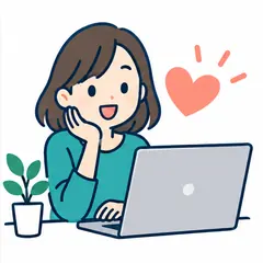 ブログを通じて読者の応援を受け取るイラスト