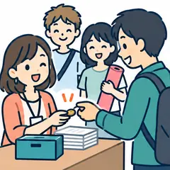 サークルのイベント参加費を受け付ける人たち